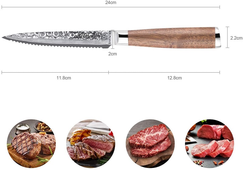 ADELMAYER Damast Steakmesser 2er Set 12cm